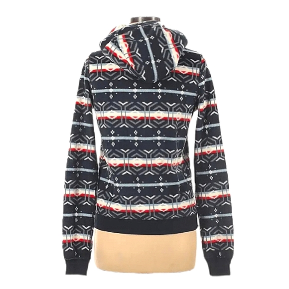 Abercrombie & Fitch Blue Sherpa Fleece Hoodie Size S - Picture 2 of 4